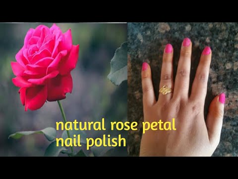 Natural  rose petals Nail polish || nailart || nail art design