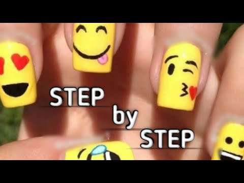 Emojis nailart 🤩😘 step by step  |2020 amazing nailart