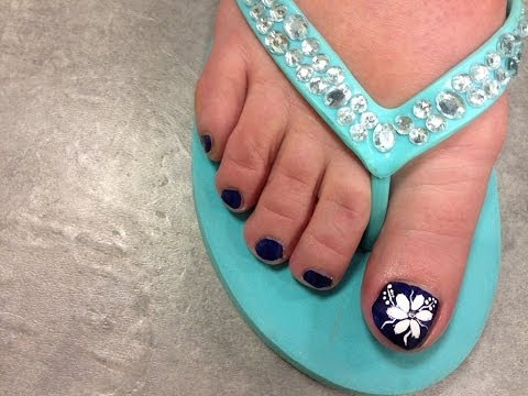 Nailart tenen – Witte bloem