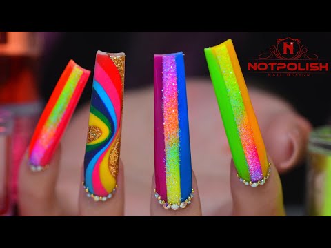 ACRYLIC NAIL DESIGNS I PRIDE NAILS I COLORFUL NAILART