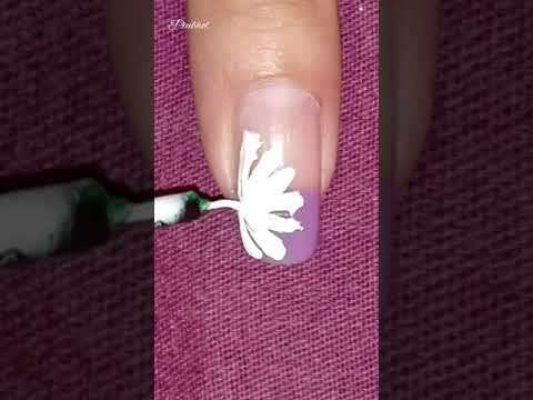 short nail art flower design #nailart #short