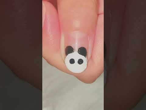 Easy panda 🐼 nail art for beginners #nailart #Shorts