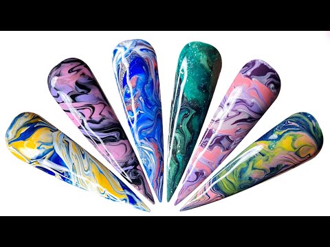 Easy Marble Nail Art Design Ideas #nailart#naildesigns#nailideas#marblenail#dragmarble#drymarble#💅