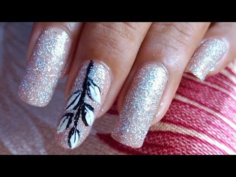 Simple leaf 🌿nail art design 💅 #nailart #short