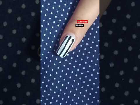 black and white nail art designs 💅#nailart #short