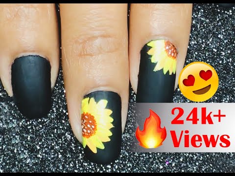 🥰How to Paint Sunflower Nailart 🔥 | Easy Nail Art #youtube #nailart #shorts #27