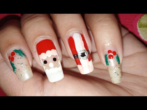 Christmas nail art design 💅 beautiful nail polish design #nailart #youtube