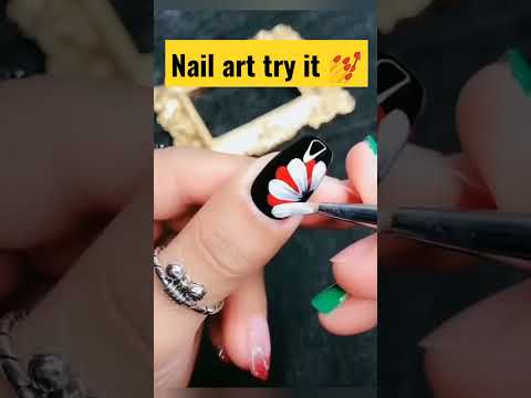 nail art black and red colour try it #nailart #nails #shots #status #art