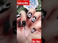 easy black and white nail art #shorts #nailart #nails #naildesign #nailpolish #trending