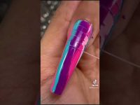 Cotton Candy Marble Nail Art 💓💙💜 #nails #nailtutorial #acrylicnails #nailart #satisfying