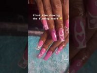 Flaming Heart Nail Art For Valentines Day #trending #nailart #valentinesday #valentinesnails